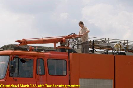 Carmichael Mark 12A with David testing monitor Carmichael Mark 12A with David testing monitor