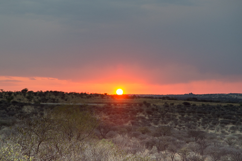 Sunset from the Trans Kalahari Inn