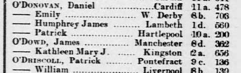 Marriage Kathleen Mary J O Dowd Q1 1907