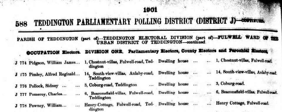 Ancestry Register of Electors 1901 P588