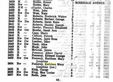 Electors Reg 1936 Rosedale Ave