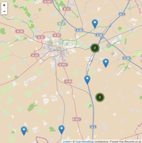 Forces War Records Middlesex Reg 4th Bat WW1 Arras 2 1911 18