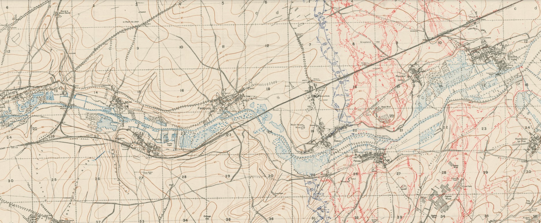 NLS WWI Trench Map Arras 1917 11 20