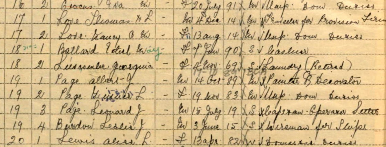 1939 Register 32 Ravenscourt Road Page
