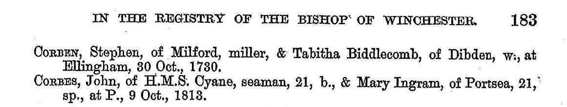 Allegations for Marriage Licences Tabitha Biddlecomb 1730