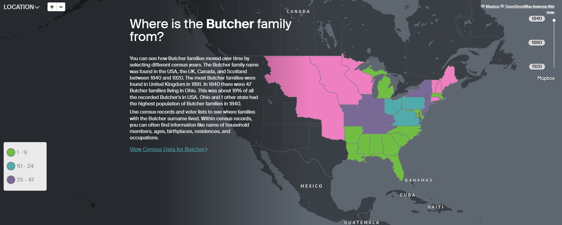 Ancestry Butcher USA distribution