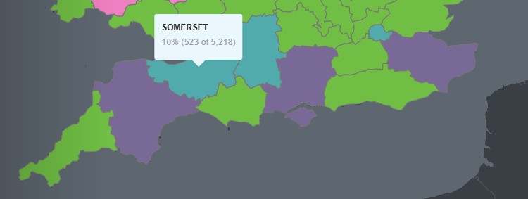 Ancestry Penny UK Somerset distribution