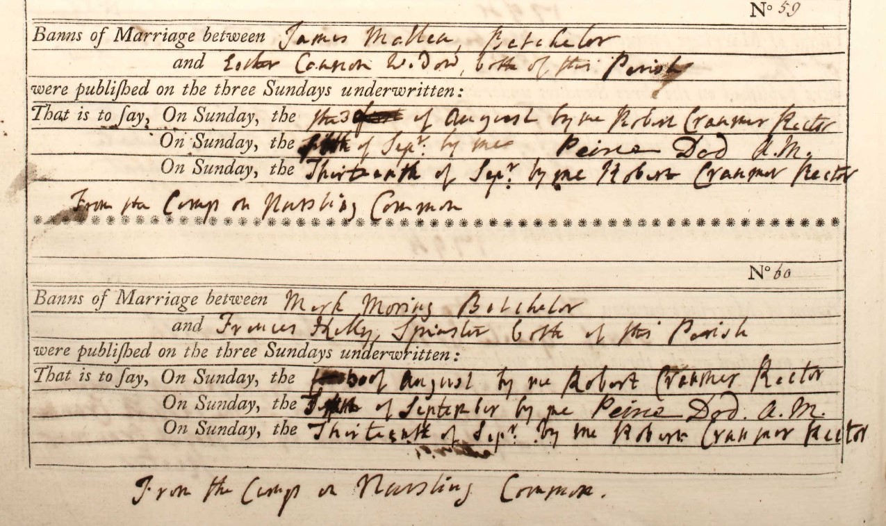 Banns From the Camp A Nursling