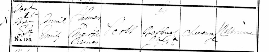 Baptised Annie Emily Scott 15 Dec 1861