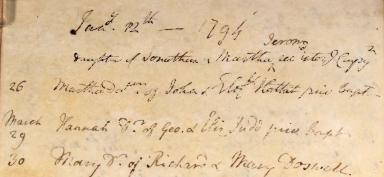 Baptised Isaac Hurst 29 June 1794 Year