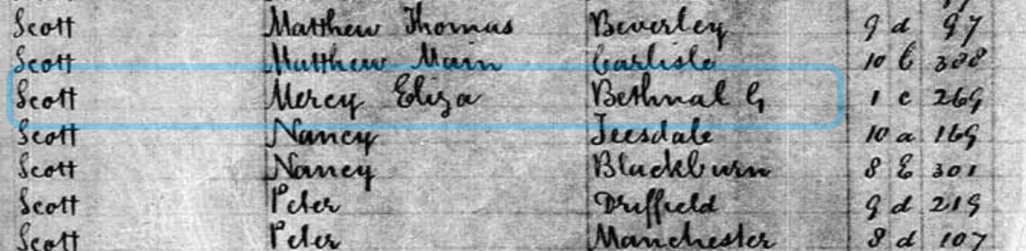 Birth Mercy Eliza Scott