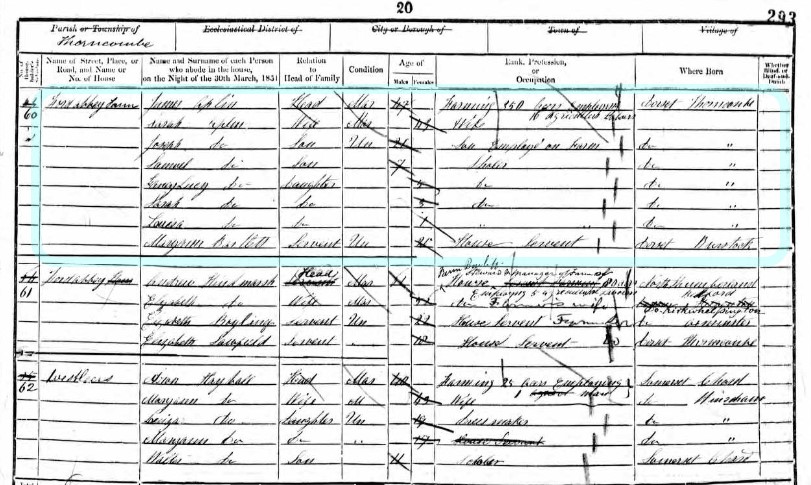 Census 1851 James Aplin Forde Abbey Farm Thorncombe