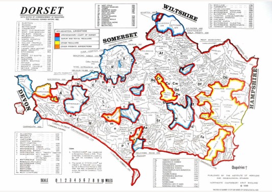 County Parish map Dorset 50pc