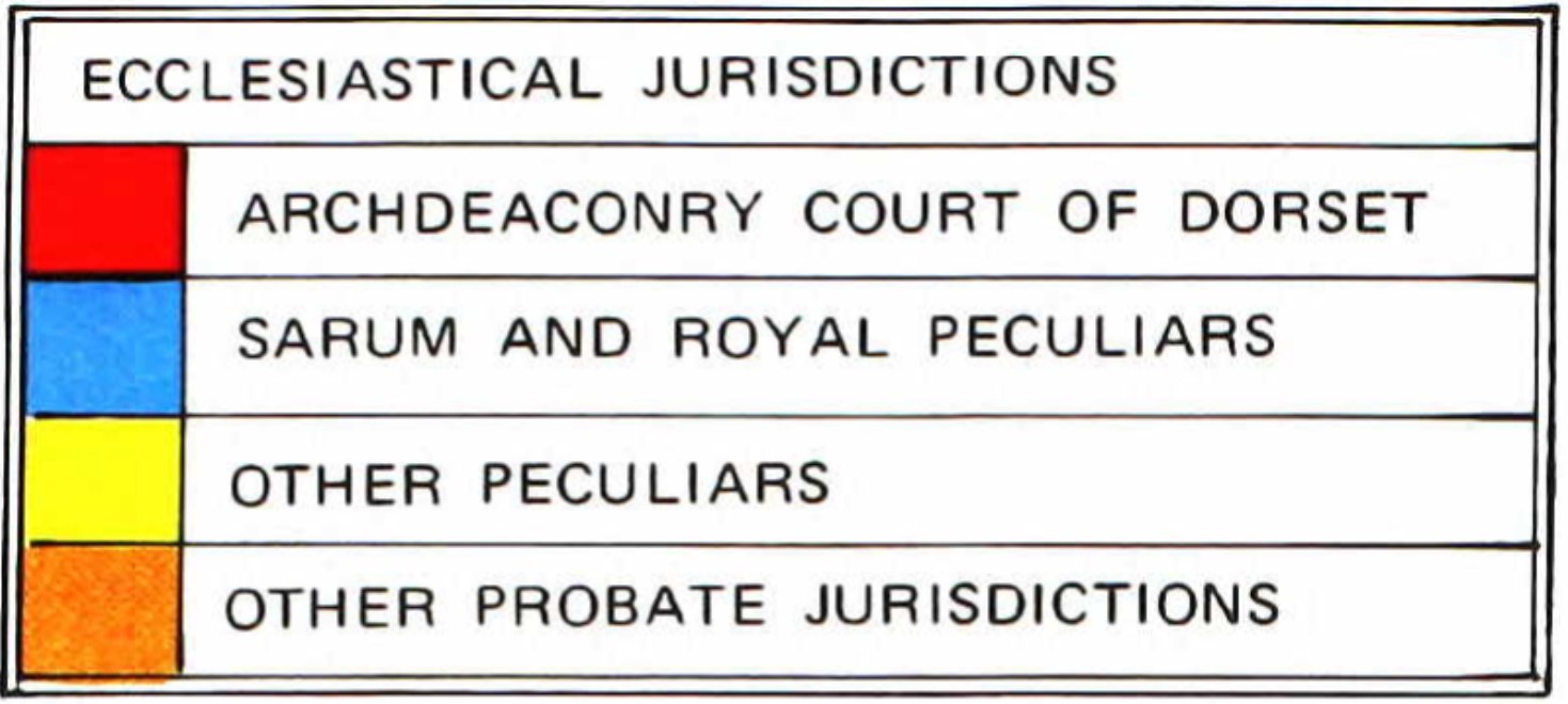 County Parish map Dorset Colour Key