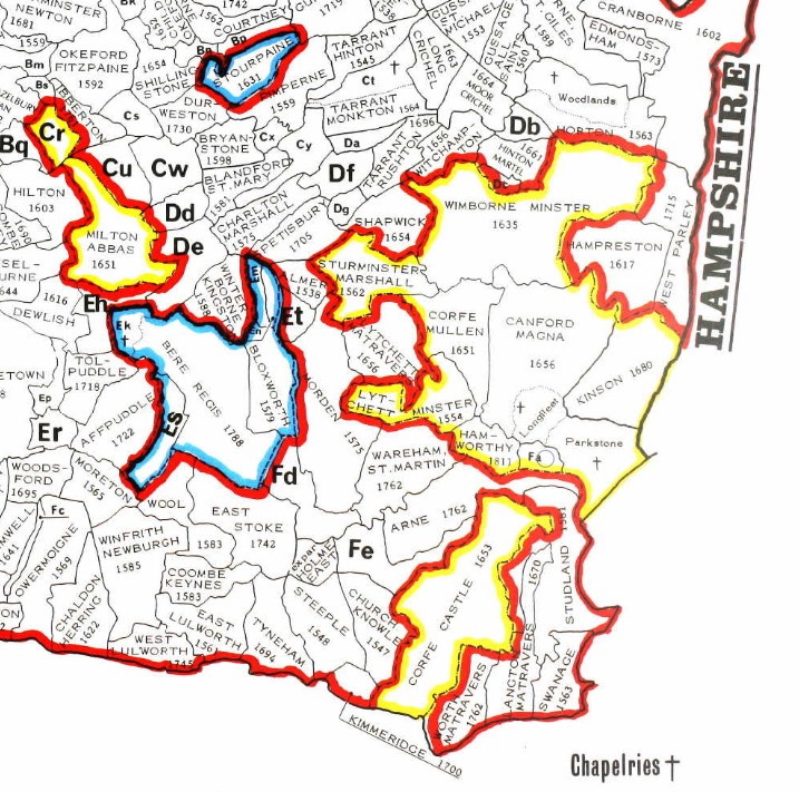 County Parish map Dorset South East