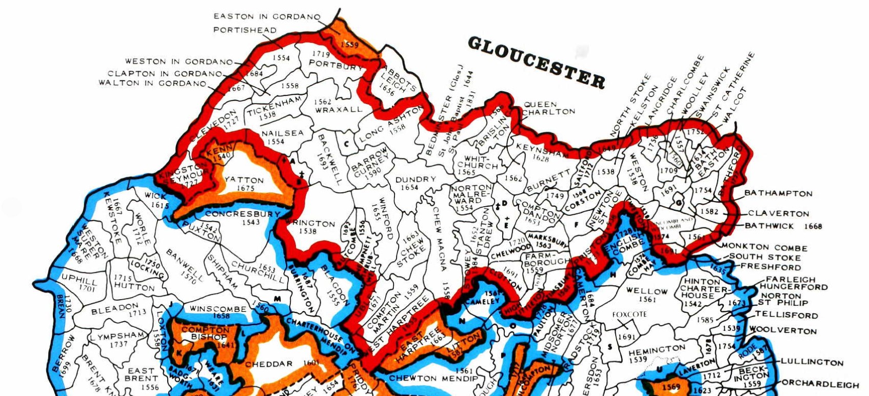 County Parish map Somerset 1