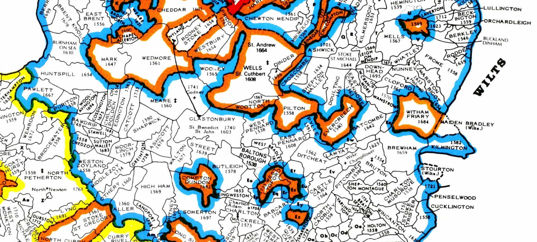 County Parish map Somerset 2