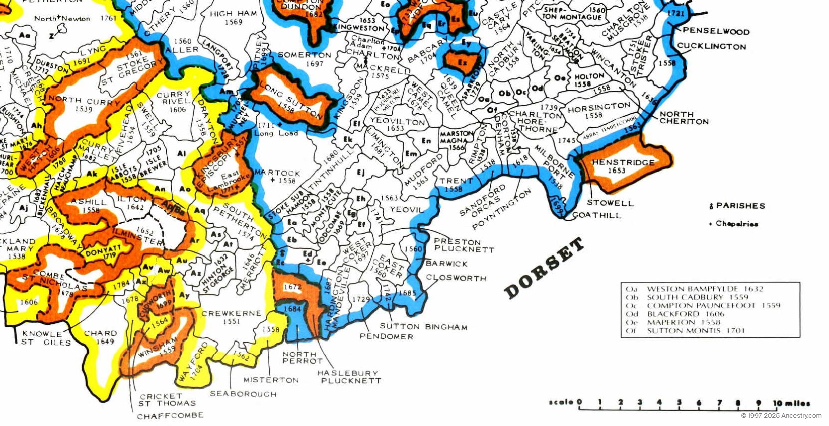County Parish map Somerset 3