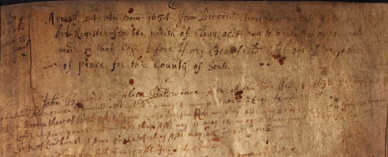 Eling Register Book 1537 to 1674 A P1