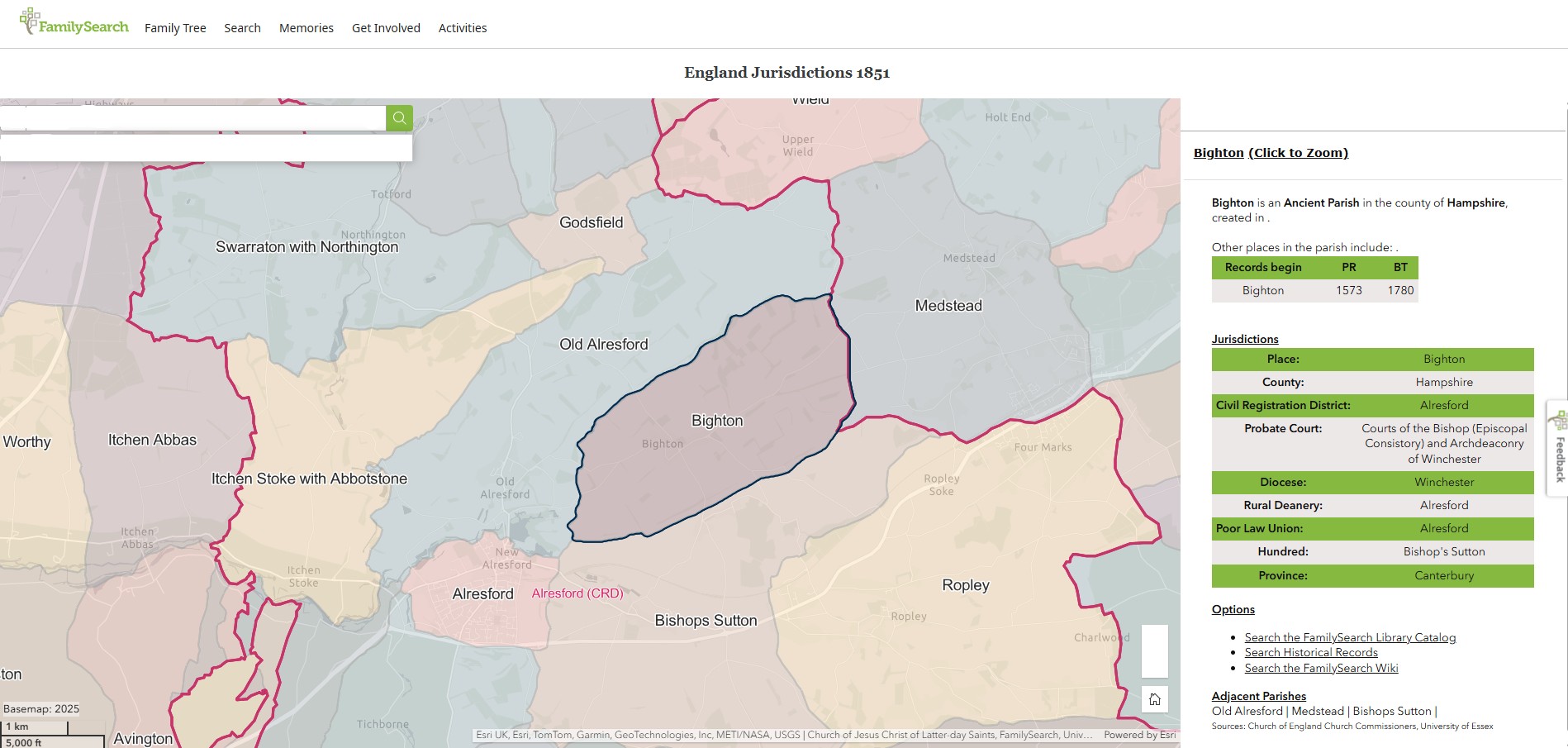 England Jurisdictions 1851 Bighton 1