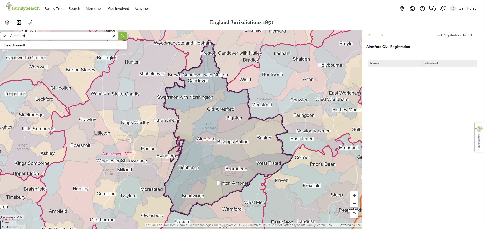 England Jurisdictions 1851 CRD Alresford 1