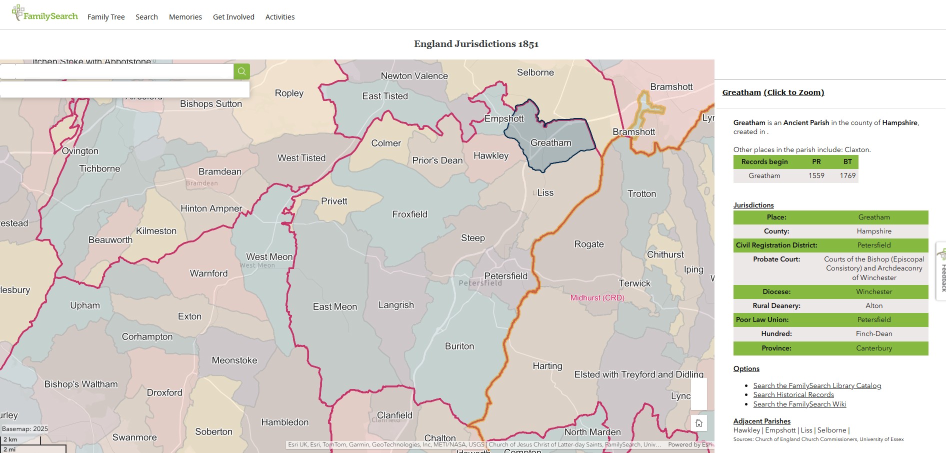 England Jurisdictions 1851 Greatham 1