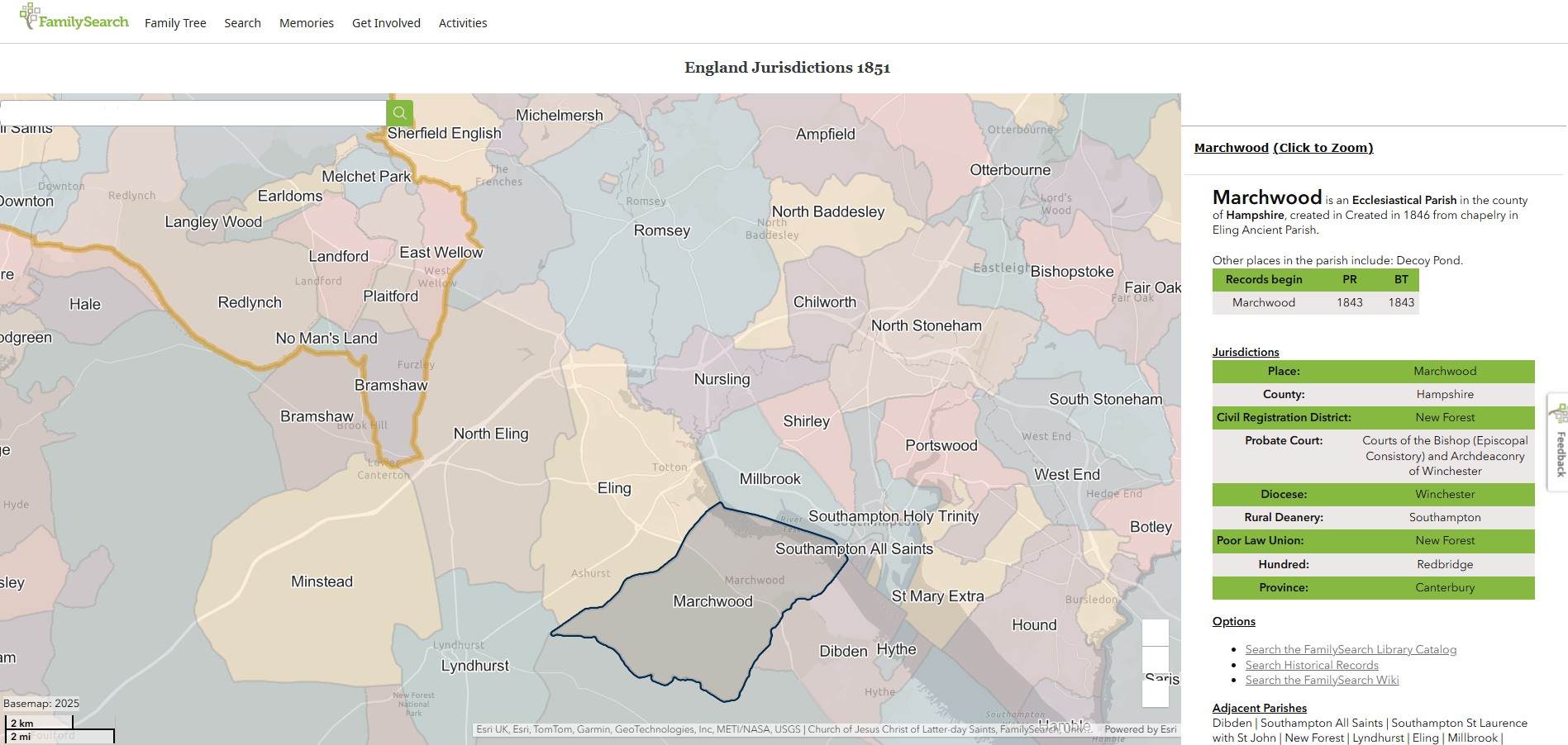 England Jurisdictions 1851 Marchwood 1