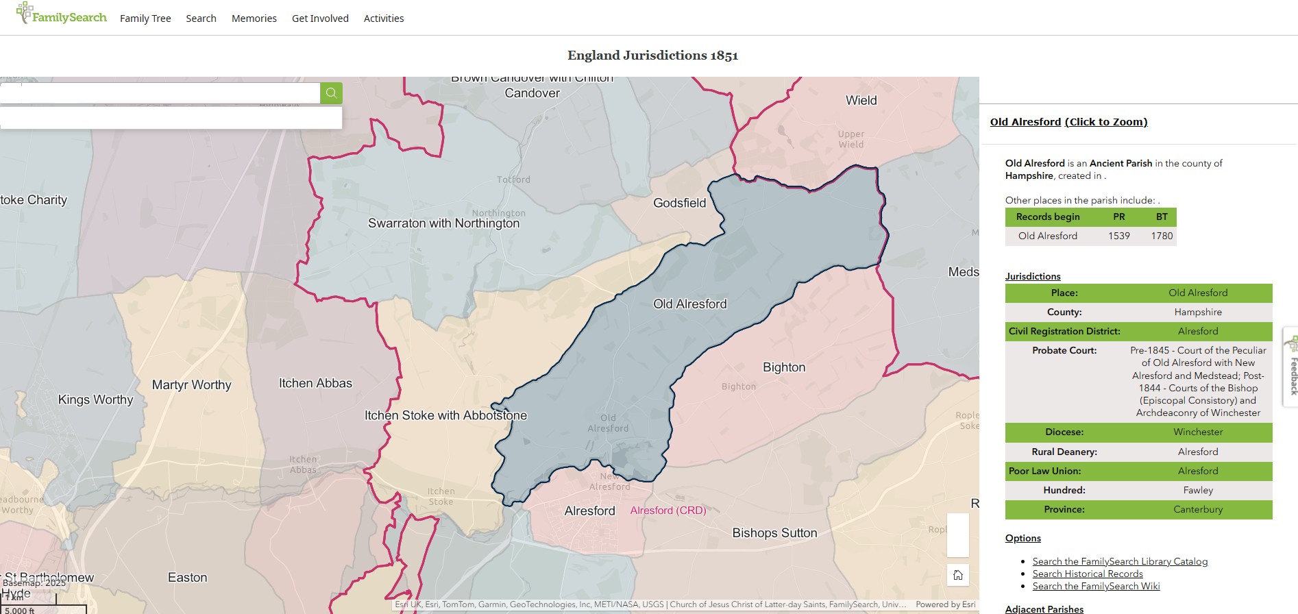 England Jurisdictions 1851 Old Alresford 1