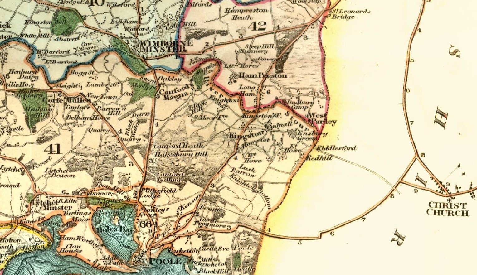 Greenwood Atlas CD Dorset South East Canford Magna