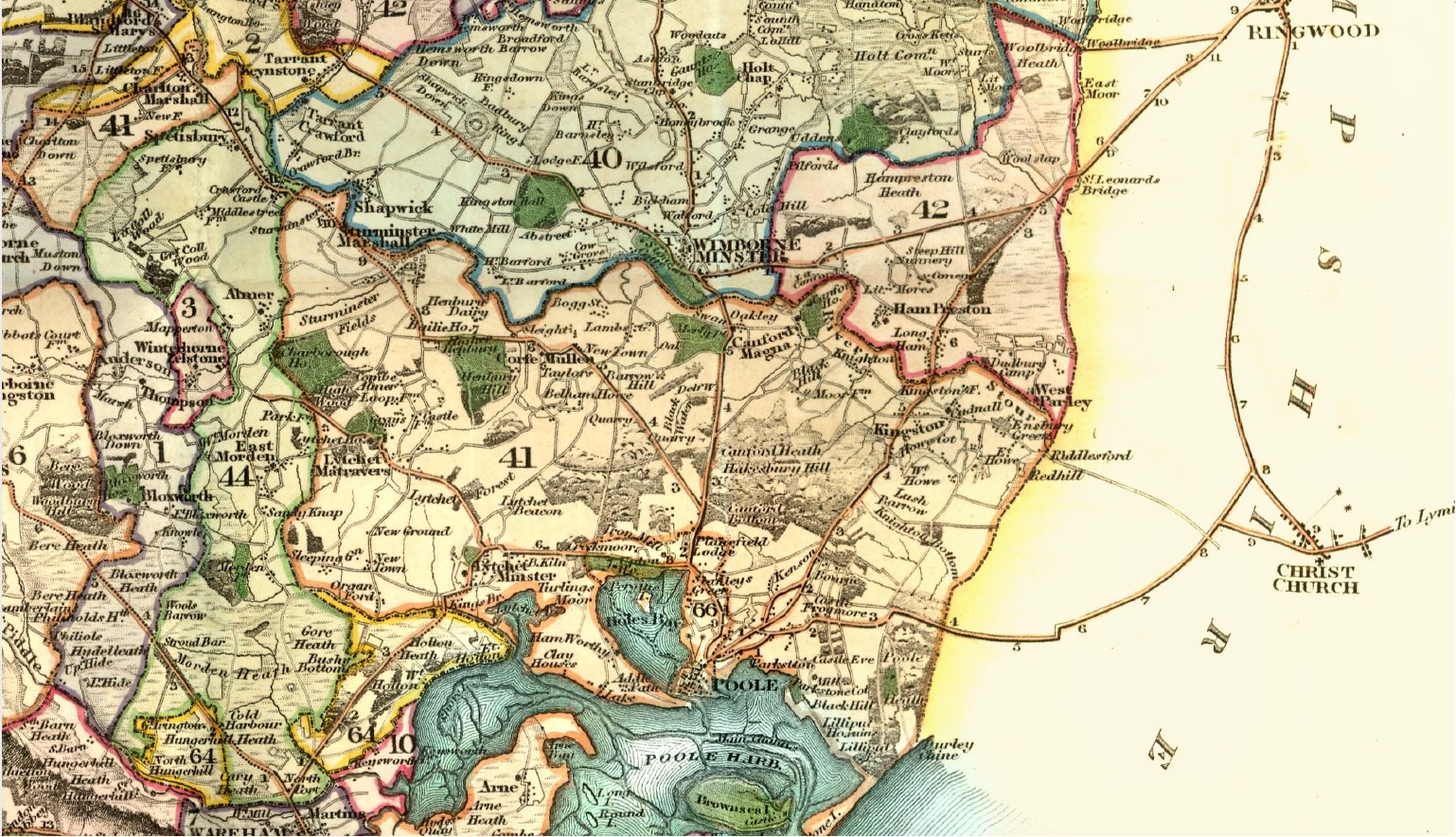 Greenwood Atlas CD Dorset South East Canford Magna and Hampreston Parishes