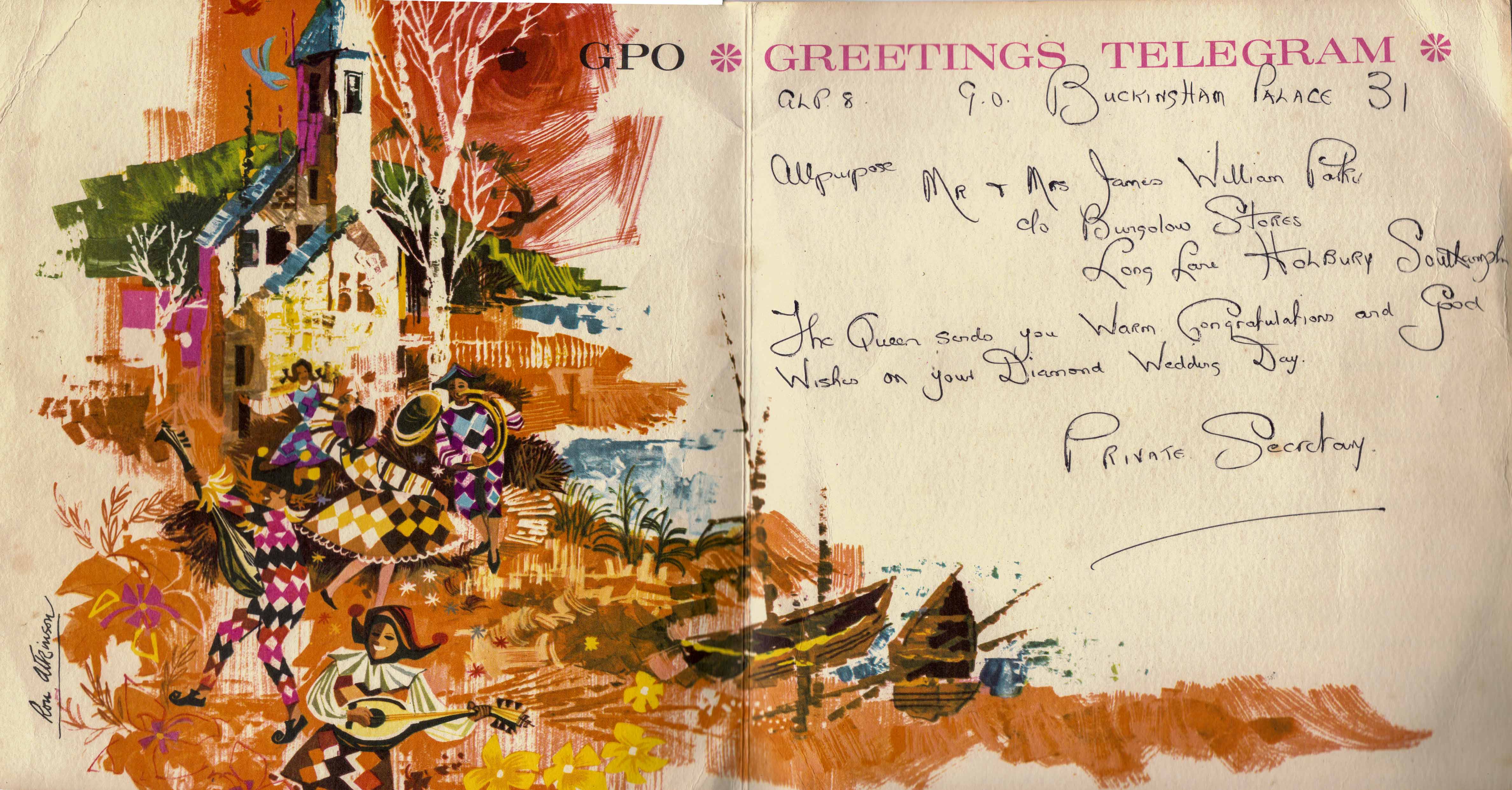 Greetings Telegram message