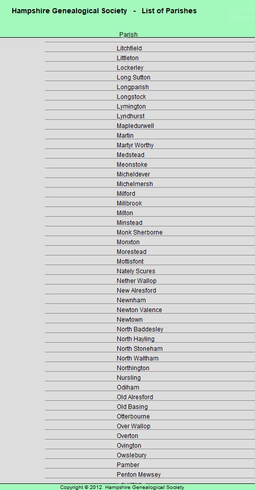 HGS Bap 1660 1751 Parishes List 4
