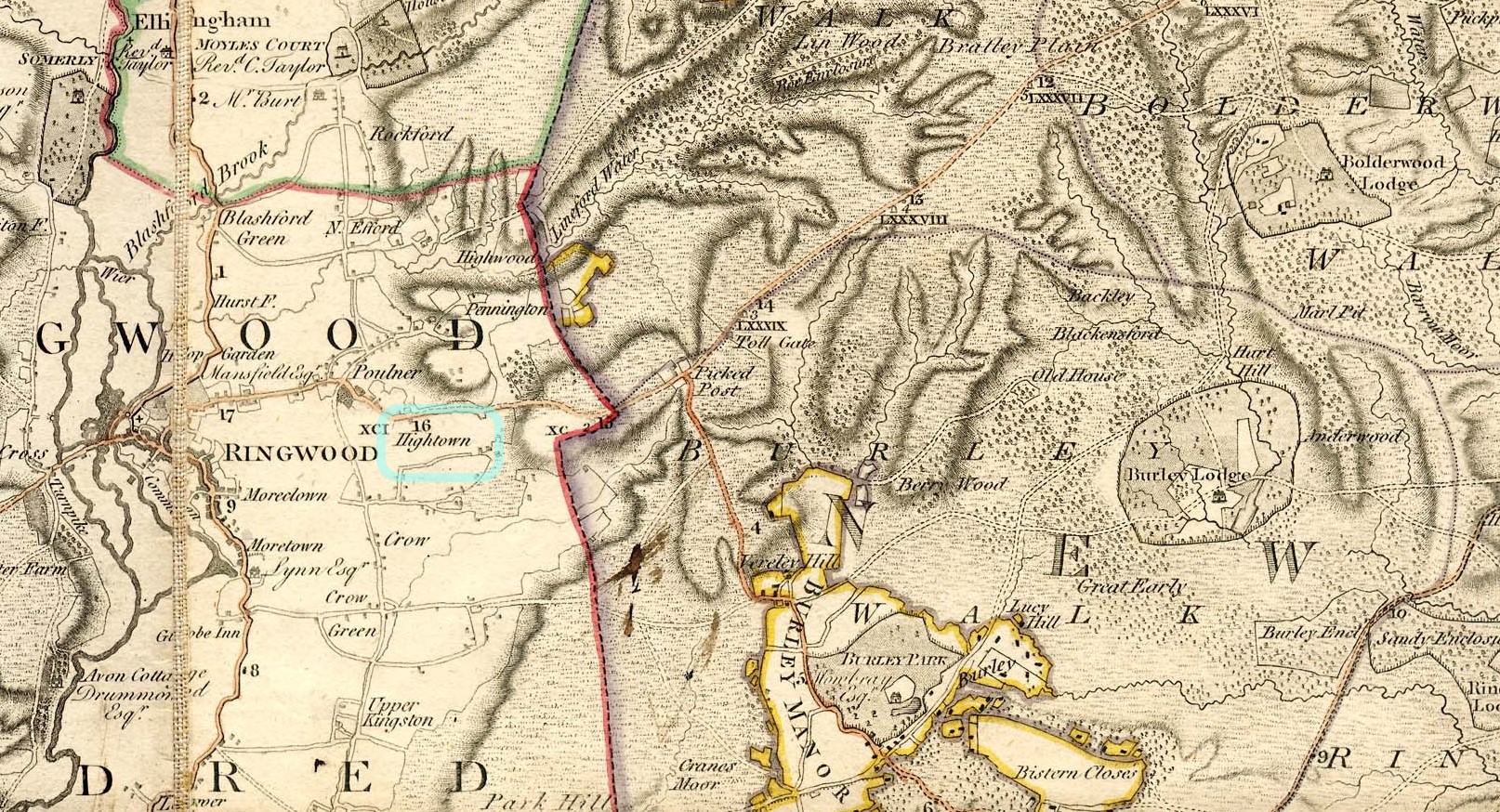 Hightown Hampshire Milne 1791