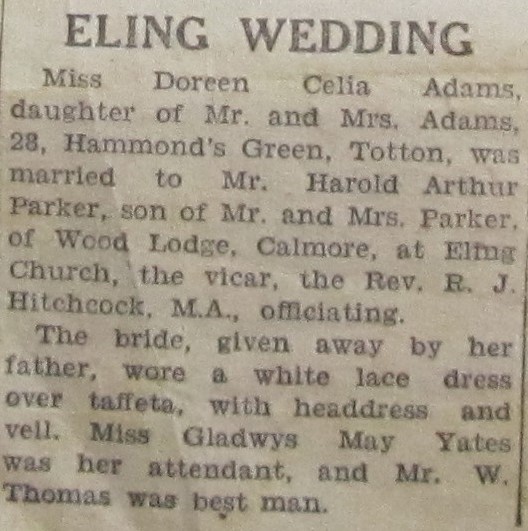 Newspaper clip J Parker F