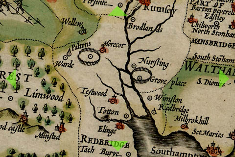 Nursling old Map Speed 1611