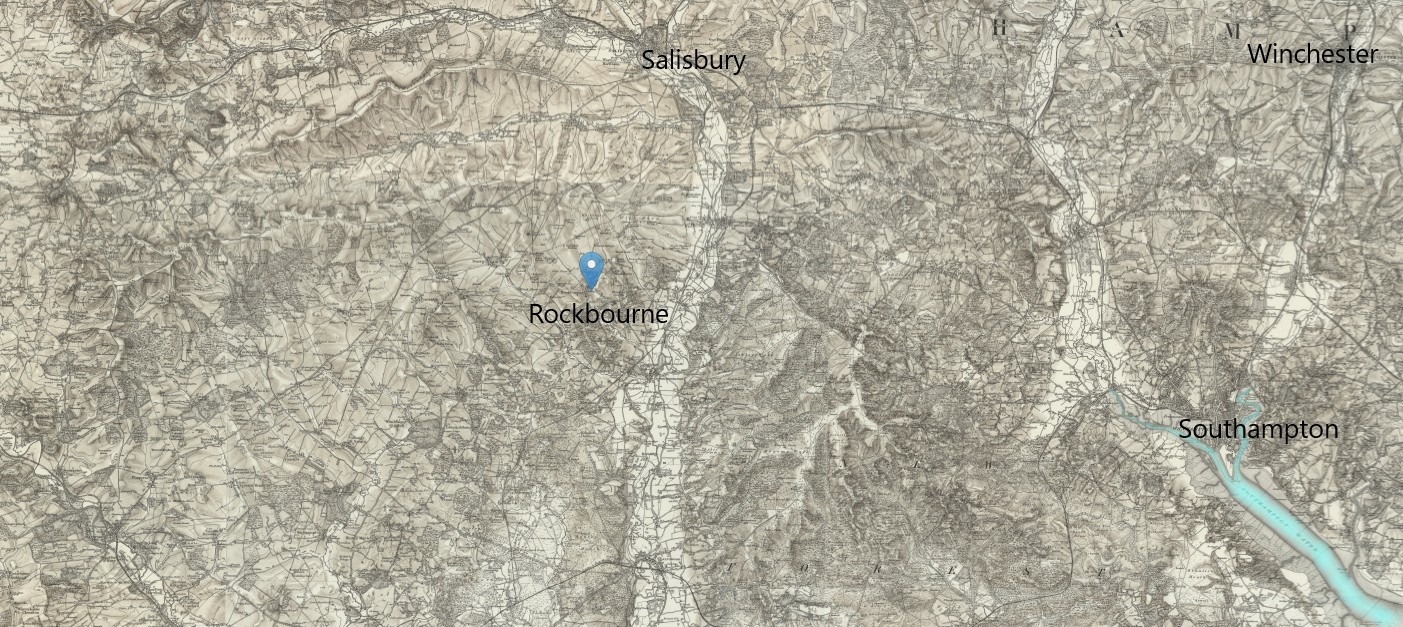 OS 1 Hills Old Map Rockbourne Hampshire