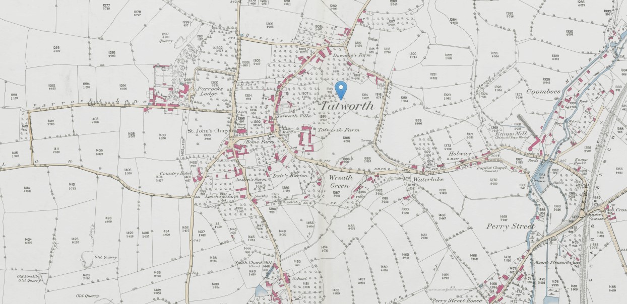 OS 25 Map SW Tatworth Chard Somerset