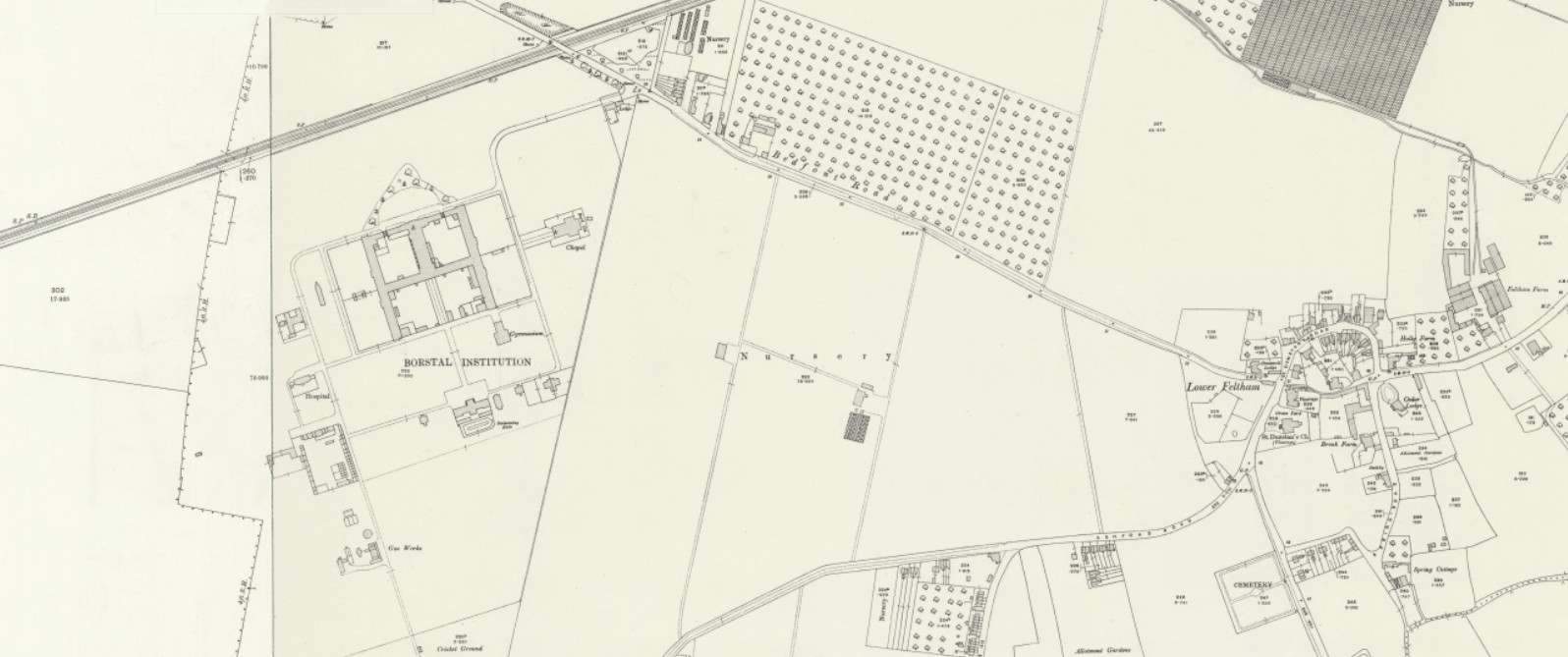 OS 25 Old Map Borstal Ashford