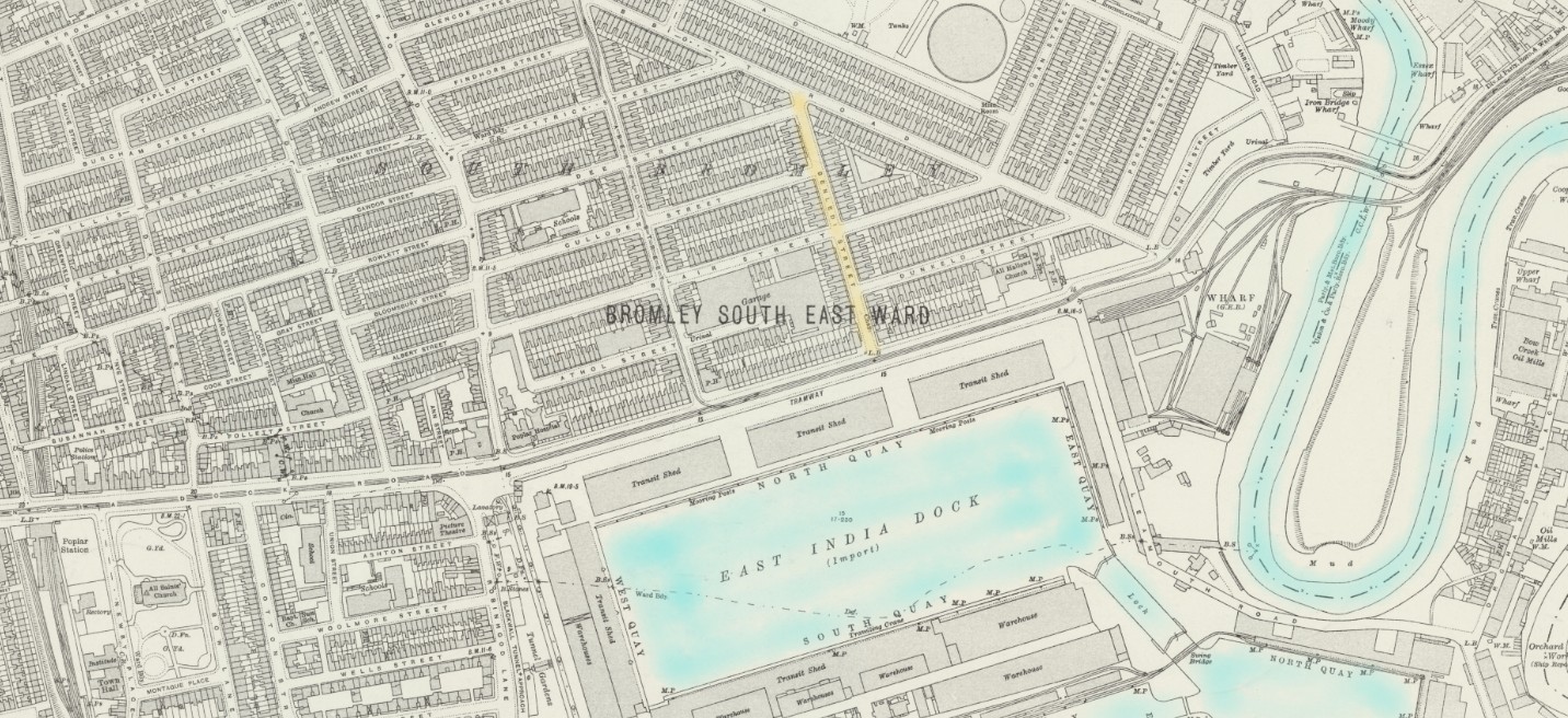 OS 25 Old Map East India Dock Benledi Road A