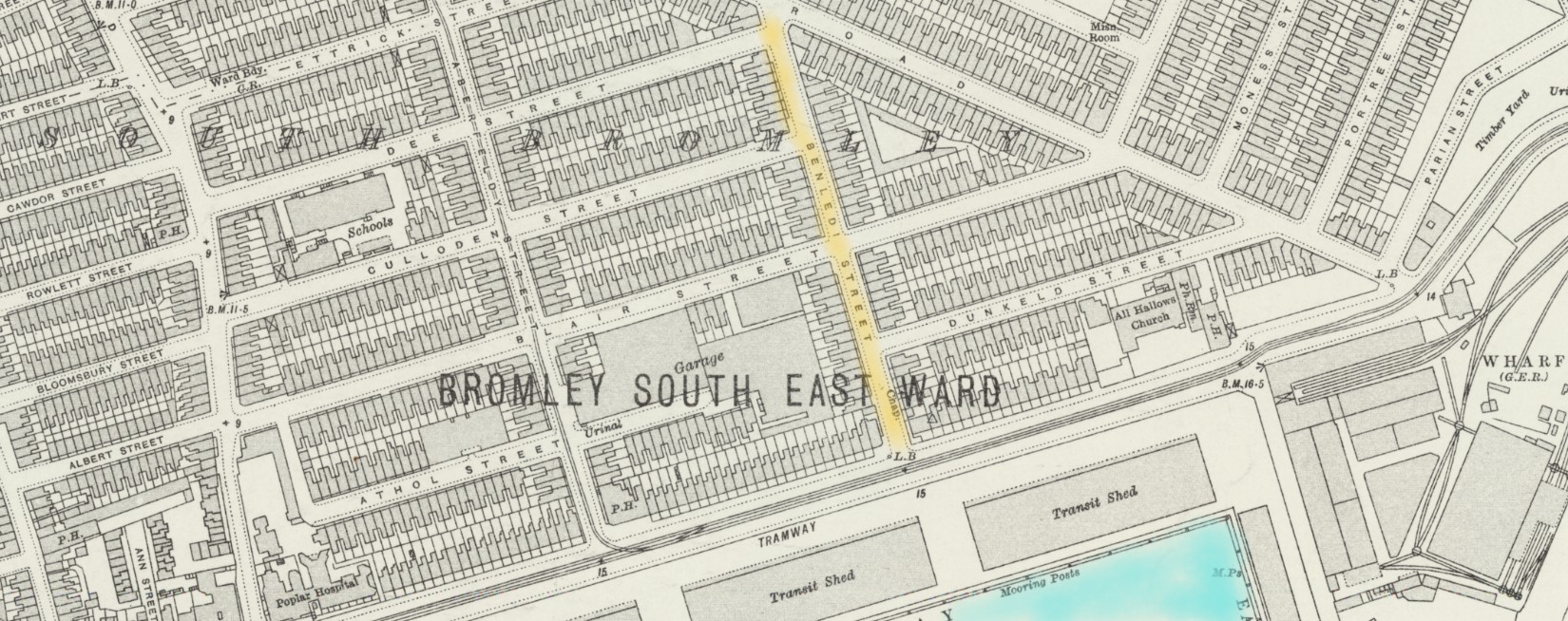 OS 25 Old Map East India Dock Benledi Road B