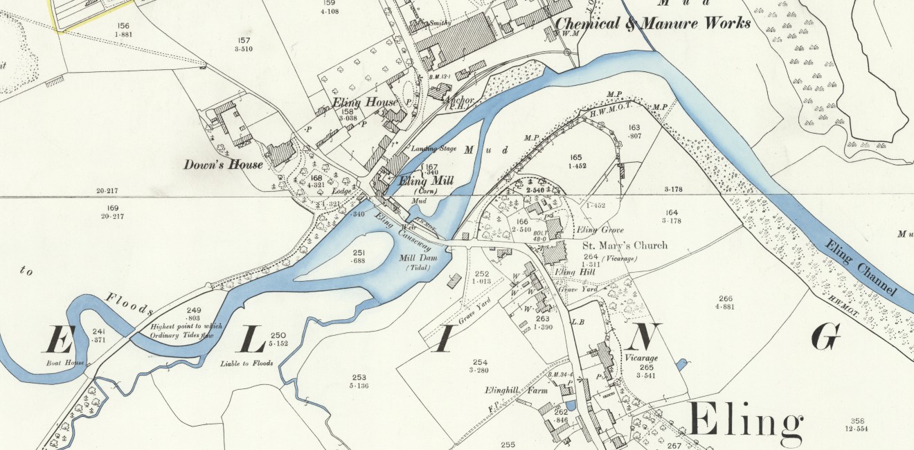 OS 25 Old Map Eling village