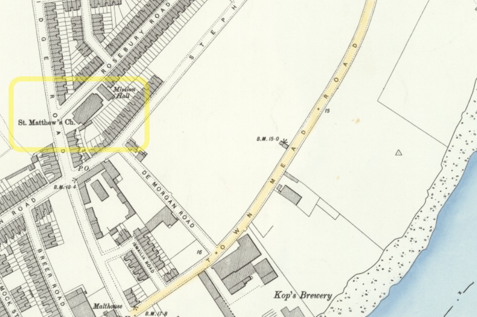 OS 25 Old Map Fulham Town Mead Road Part