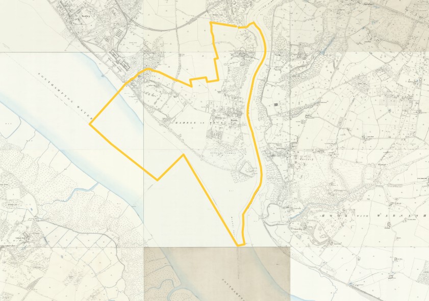 OS 25 Old Map Hamble le Rice