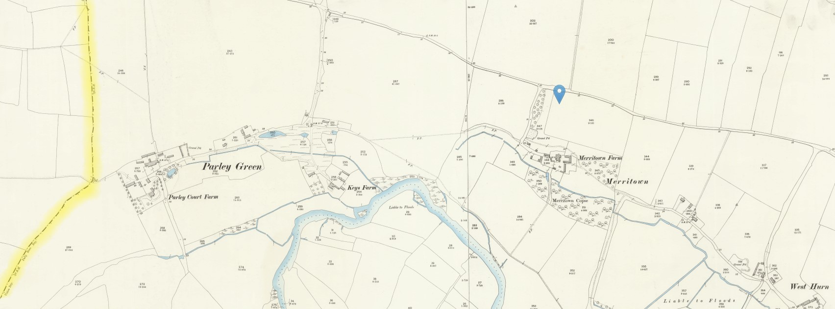 OS 25 Old Map Merritown Hampshire