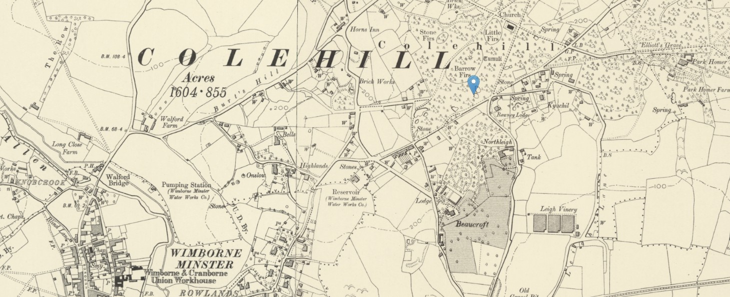 OS 6 Old Map Colehill Dorset