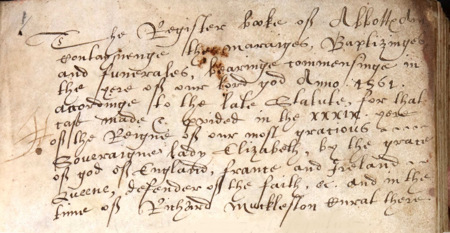 Register of Abbots Ann inscription