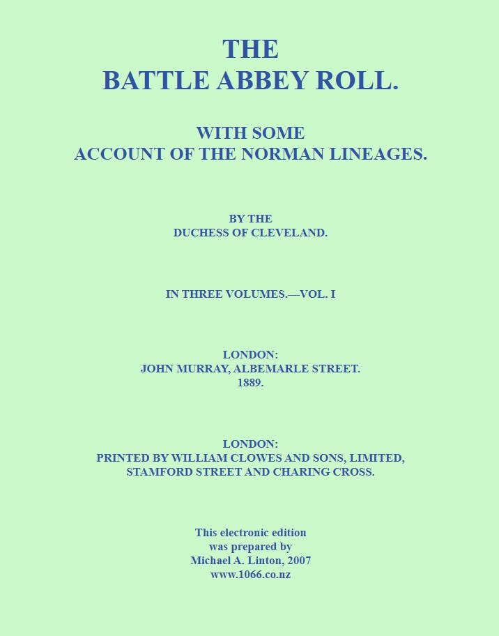 The Battle Abbey Roll