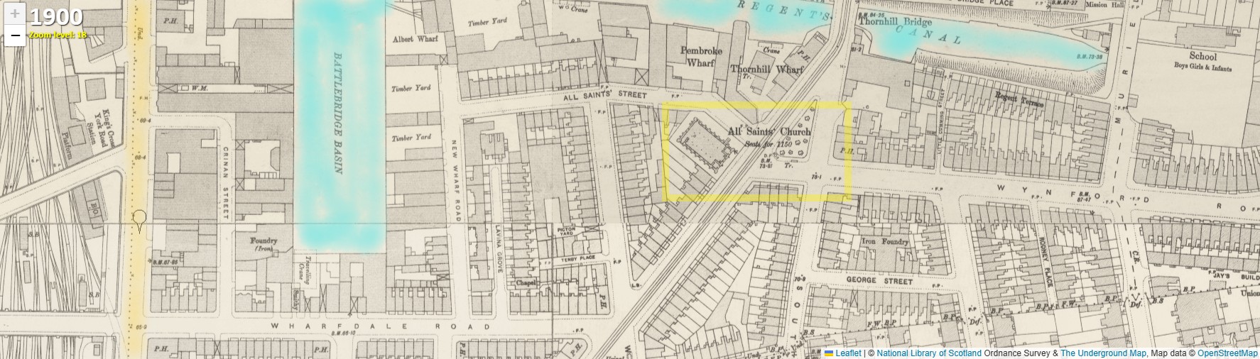 The Underground Map All Saints Church Kings Cross 1900