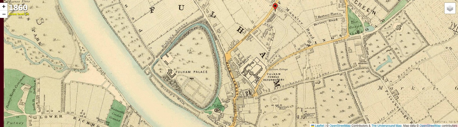 The Underground Map Fulham Fulham Palace 1860