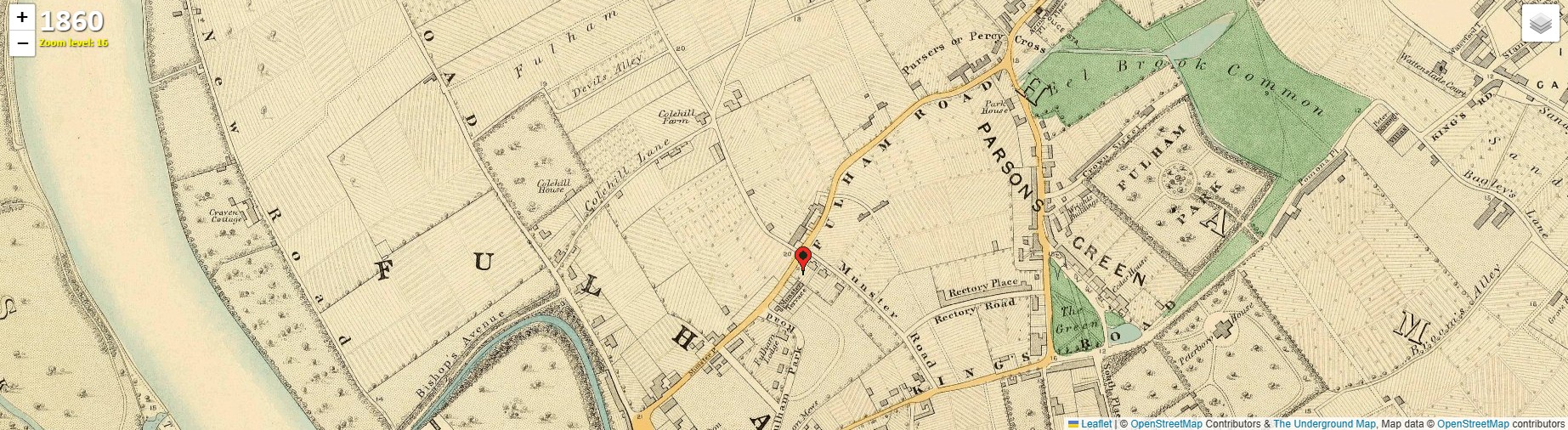The Underground Map Fulham Parsons Green 1860